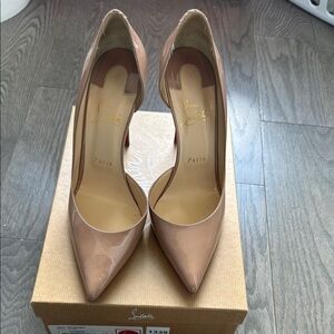 Christian Louboutin Tan Red Heels Timeless Elegance